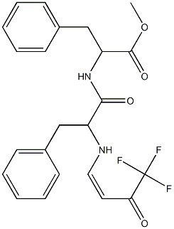 2-[[2-[[(Z)-4,4,4-Trifluoro-3-oxo-1-butenyl]amino]-1-oxo-3-phenylpropyl]amino]-3-phenylpropionic acid methyl ester Struktur