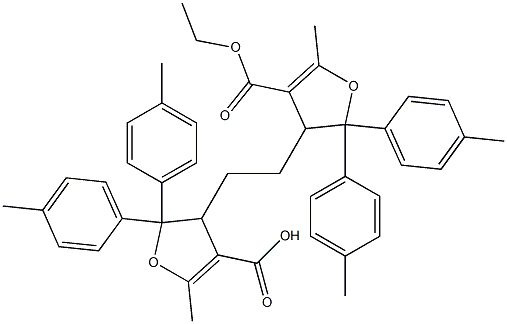 3,3'-(Ethylene)bis[2,3-dihydro-5-methyl-2,2-bis(4-methylphenyl)furan-4-carboxylic acid ethyl] ester Struktur