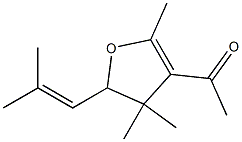 4,5-Dihydro-3-acetyl-2,4,4-trimethyl-5-(2-methyl-1-propenyl)furan Struktur