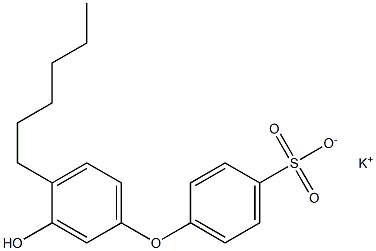 3'-Hydroxy-4'-hexyl[oxybisbenzene]-4-sulfonic acid potassium salt Struktur