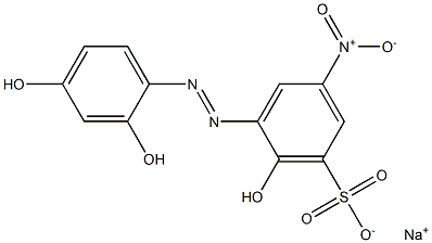 Sodium salt of 2-(2-hydroxy-5-nitro-3-sulfophenylazo)-1,5-dihydroxybenzene Struktur