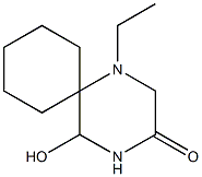 1-Ethyl-5-hydroxy-1,4-diazaspiro[5.5]undecan-3-one Struktur