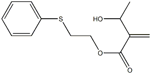 3-Hydroxy-2-methylenebutyric acid 2-phenylthioethyl ester Struktur