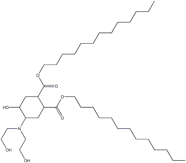 5-Hydroxy-4-[bis(2-hydroxyethyl)amino]-1,2-cyclohexanedicarboxylic acid ditridecyl ester Struktur