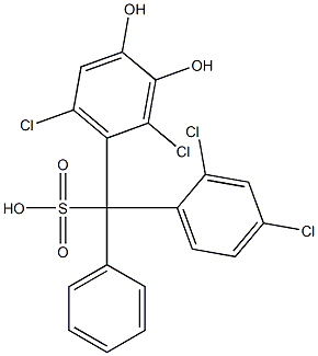 (2,4-Dichlorophenyl)(2,6-dichloro-3,4-dihydroxyphenyl)phenylmethanesulfonic acid Struktur