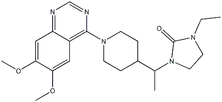 1-[1-[1-(6,7-Dimethoxyquinazolin-4-yl)piperidin-4-yl]ethyl]-3-ethylimidazolidin-2-one Struktur