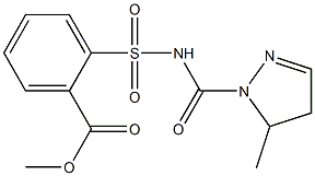 2-[(4,5-Dihydro-5-methyl-1H-pyrazol)-1-ylcarbonylaminosulfonyl]benzoic acid methyl ester Struktur