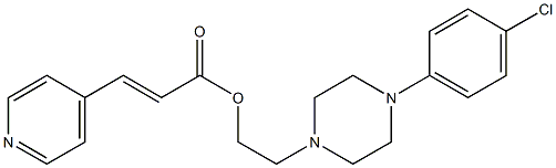 4-Pyridineacrylic acid 2-[4-(p-chlorophenyl)-1-piperazinyl]ethyl ester Struktur