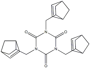 1,3,5-Tris(bicyclo[2.2.1]hept-5-en-2-ylmethyl)hexahydro-1,3,5-triazine-2,4,6-trione Struktur