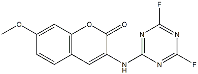 3-(4,6-Difluoro-1,3,5-triazin-2-ylamino)-7-methoxycoumarin Struktur