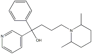 4-(2,6-Dimethyl-1-piperidinyl)-1-phenyl-1-(3-pyridinyl)-1-butanol Struktur