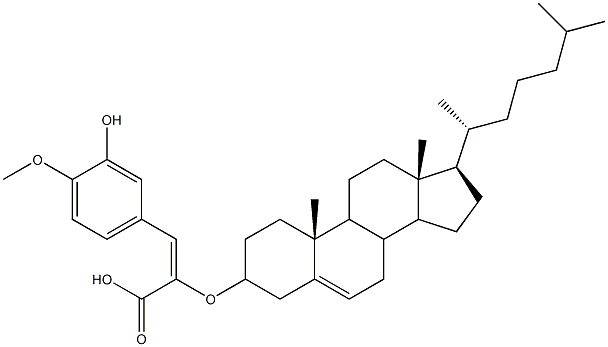 (E)-2-[(Cholest-5-en-3-yl)oxy]-3-(3-hydroxy-4-methoxyphenyl)propenoic acid Struktur