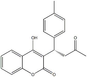 4-Hydroxy-3-[(1S)-3-oxo-1-(4-methylphenyl)butyl]-2H-1-benzopyran-2-one Struktur