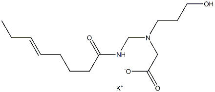 N-(3-Hydroxypropyl)-N-(5-octenoylaminomethyl)glycine potassium salt Struktur