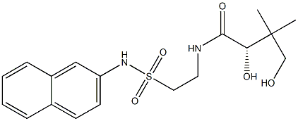 [S,(-)]-2,4-Dihydroxy-3,3-dimethyl-N-[2-(2-naphtylsulfamoyl)ethyl]butyramide Struktur