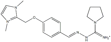 1,3-Dimethyl-2-[4-[2-[iminio(1-pyrrolidinyl)methyl]hydrazonomethyl]phenoxymethyl]1H-imidazol-3-ium Struktur