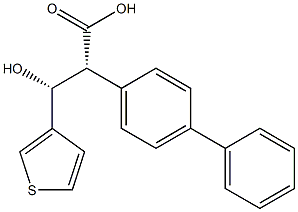 (2R,3R)-2-(4-Phenylphenyl)-3-hydroxy-3-(3-thienyl)propionic acid Struktur