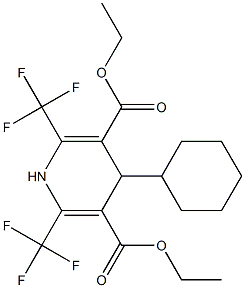 1,4-Dihydro-2,6-bis(trifluoromethyl)-4-cyclohexylpyridine-3,5-dicarboxylic acid diethyl ester Struktur