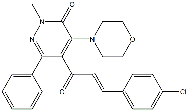 4-Morpholino-5-[1-oxo-3-(4-chlorophenyl)-2-propenyl]-2-methyl-6-phenylpyridazin-3(2H)-one Struktur