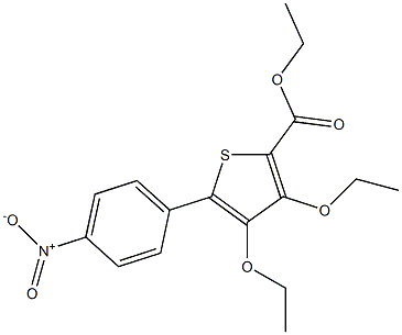 5-(4-Nitrophenyl)-3,4-diethoxythiophene-2-carboxylic acid ethyl ester Struktur