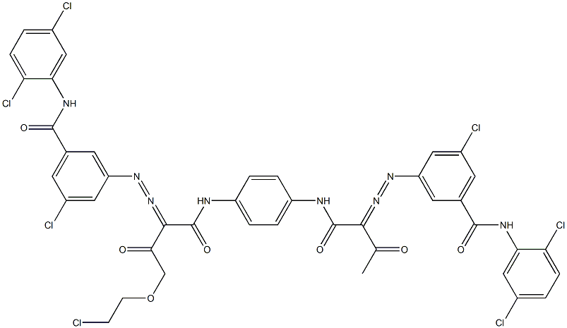 3,3'-[2-[(2-Chloroethyl)oxy]-1,4-phenylenebis[iminocarbonyl(acetylmethylene)azo]]bis[N-(2,5-dichlorophenyl)-5-chlorobenzamide] Struktur