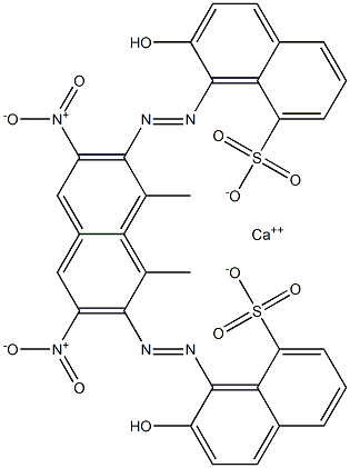 Bis[1-[(2-methyl-6-nitrophenyl)azo]-2-hydroxy-8-naphthalenesulfonic acid]calcium salt Struktur