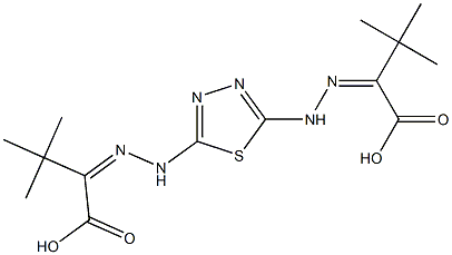 2,5-Bis[2-(1-carboxy-2,2-dimethylpropylidene)hydrazino]-1,3,4-thiadiazole Struktur