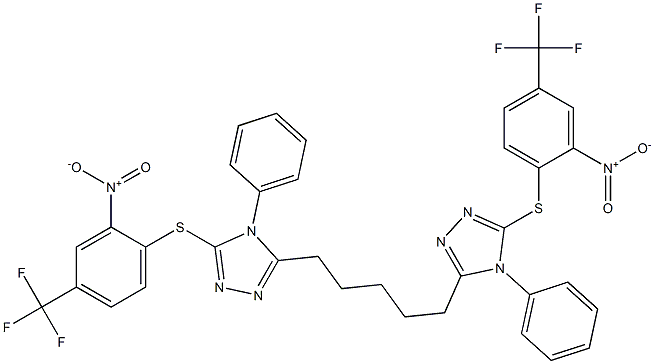 5,5'-(1,5-Pentanediyl)bis[4-(phenyl)-3-(2-nitro-4-trifluoromethylphenylthio)-4H-1,2,4-triazole] Struktur