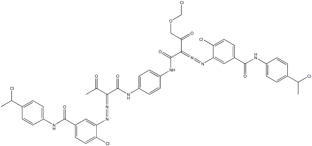 3,3'-[2-(Chloromethoxy)-1,4-phenylenebis[iminocarbonyl(acetylmethylene)azo]]bis[N-[4-(1-chloroethyl)phenyl]-4-chlorobenzamide] Struktur