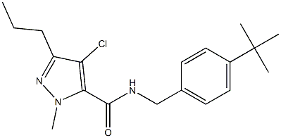 N-(4-tert-Butylbenzyl)-1-methyl-3-propyl-4-chloro-1H-pyrazole-5-carboxamide Struktur