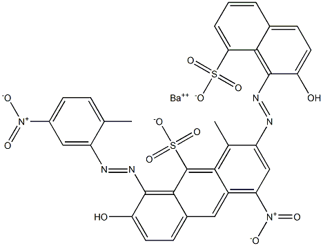 Bis[1-[(2-methyl-5-nitrophenyl)azo]-2-hydroxy-8-naphthalenesulfonic acid]barium salt Struktur