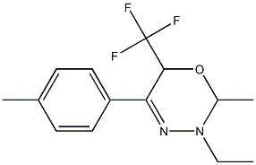 3,6-Dihydro-2-methyl-3-ethyl-5-(p-tolyl)-6-trifluoromethyl-2H-1,3,4-oxadiazine Struktur