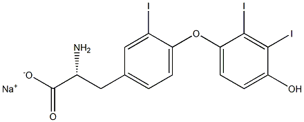 (R)-2-Amino-3-[4-(4-hydroxy-2,3-diiodophenoxy)-3-iodophenyl]propanoic acid sodium salt Struktur