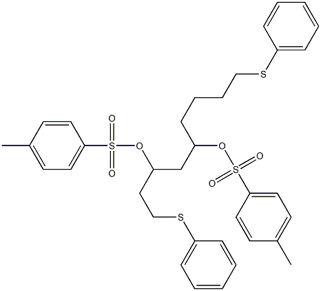 Bis(4-methylbenzenesulfonic acid)1,9-bis(phenylthio)nonane-3,5-diyl ester Structure