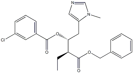 (2S,3R)-2-Ethyl-4-[(1-methyl-1H-imidazol)-5-yl]-3-(3-chlorobenzoyl)oxybutanoic acid benzyl ester Struktur