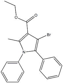 4-Bromo-2-methyl-1,5-diphenyl-1H-pyrrole-3-carboxylic acid ethyl ester Struktur