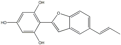 2-(2,4,6-Trihydroxyphenyl)-5-[(E)-1-propenyl]benzofuran Struktur