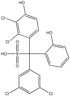 (3,5-Dichlorophenyl)(2,3-dichloro-4-hydroxyphenyl)(2-hydroxyphenyl)methanesulfonic acid Struktur