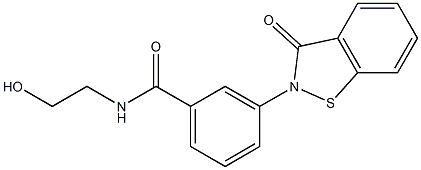 3-[(2,3-Dihydro-3-oxo-1,2-benzisothiazol)-2-yl]-N-(2-hydroxyethyl)benzamide Struktur