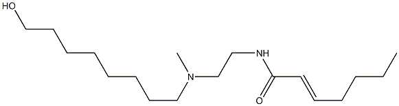 N-[2-[N-(8-Hydroxyoctyl)-N-methylamino]ethyl]-2-heptenamide Struktur