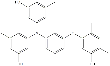 N,N-Bis(3-hydroxy-5-methylphenyl)-3-(5-hydroxy-2,4-dimethylphenoxy)benzenamine Struktur