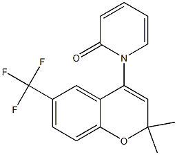 6-(Trifluoromethyl)-4-(2-oxo-1,2-dihydropyridine-1-yl)-2,2-dimethyl-2H-1-benzopyran Struktur