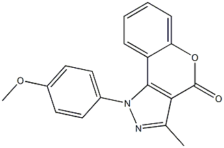 1-(4-Methoxyphenyl)-3-methyl[1]benzopyrano[4,3-c]pyrazol-4(1H)-one Struktur