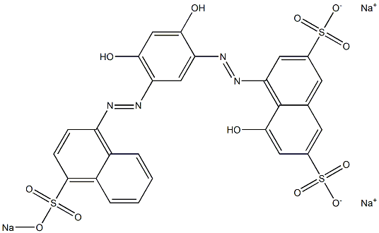 5-Hydroxy-4-[2,4-dihydroxy-5-[4-(sodiooxysulfonyl)-1-naphtylazo]phenylazo]-2,7-naphthalenedisulfonic acid disodium salt Struktur