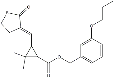 3-[[(3E)-2-Oxothiolan-3-ylidene]methyl]-2,2-dimethylcyclopropanecarboxylic acid 3-propoxybenzyl ester Struktur