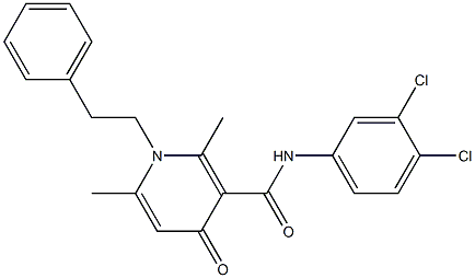 N-(3,4-Dichlorophenyl)-1-phenethyl-2,6-dimethyl-4-oxo-1,4-dihydro-3-pyridinecarboxamide Struktur