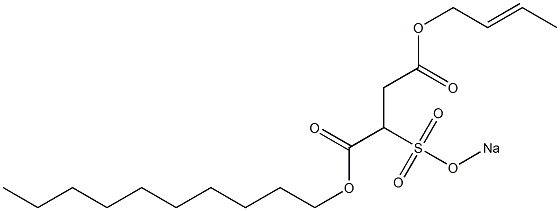 2-(Sodiosulfo)succinic acid 1-decyl 4-(2-butenyl) ester Struktur