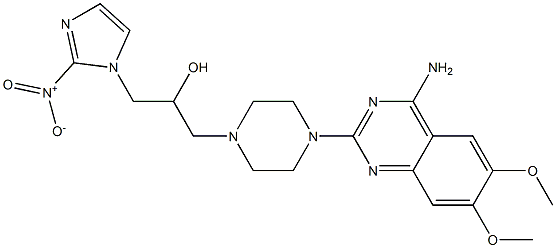 4-Amino-6,7-dimethoxy-2-[4-[2-hydroxy-3-(2-nitro-1H-imidazol-1-yl)propyl]-1-piperazinyl]quinazoline Struktur