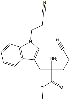 2-Amino-2-[1-(2-cyanoethyl)-1H-indol-3-ylmethyl]-4-cyanobutyric acid methyl ester Struktur