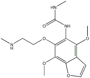 1-[4,7-Dimethoxy-6-[2-(methylamino)ethoxy]benzofuran-5-yl]-3-methylurea Struktur